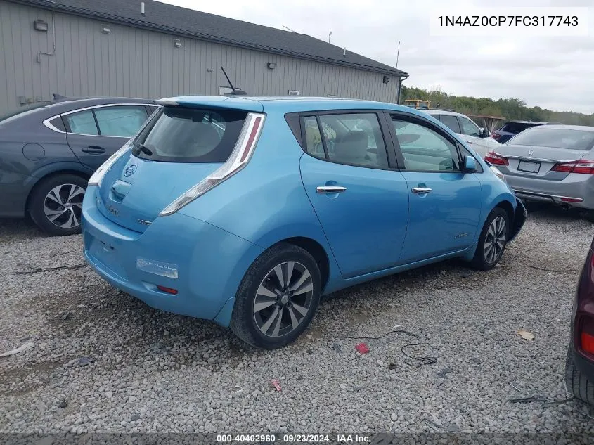 2015 Nissan Leaf S/Sv/Sl VIN: 1N4AZ0CP7FC317743 Lot: 40402960