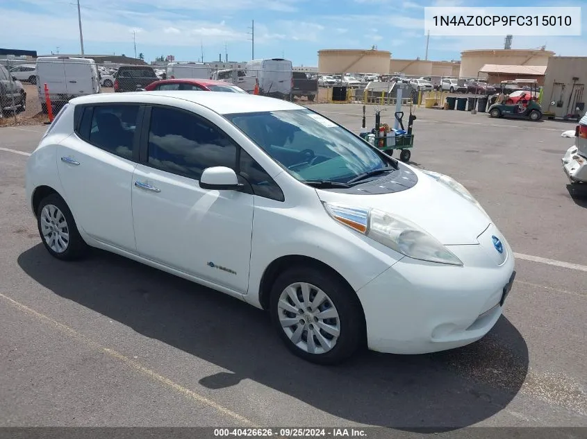 2015 Nissan Leaf S VIN: 1N4AZ0CP9FC315010 Lot: 40426626