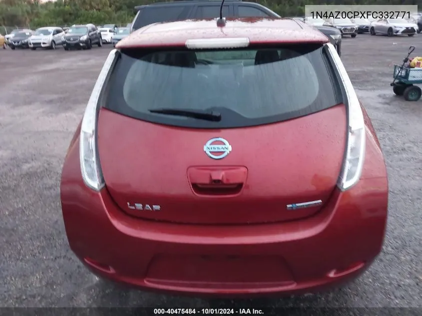 2015 Nissan Leaf S/Sv/Sl VIN: 1N4AZ0CPXFC332771 Lot: 40475484