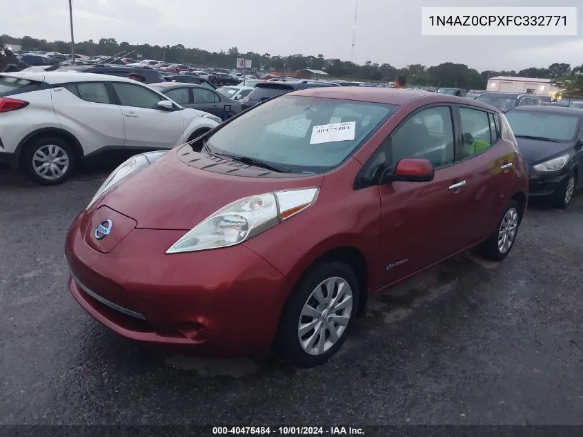 1N4AZ0CPXFC332771 2015 Nissan Leaf S/Sv/Sl