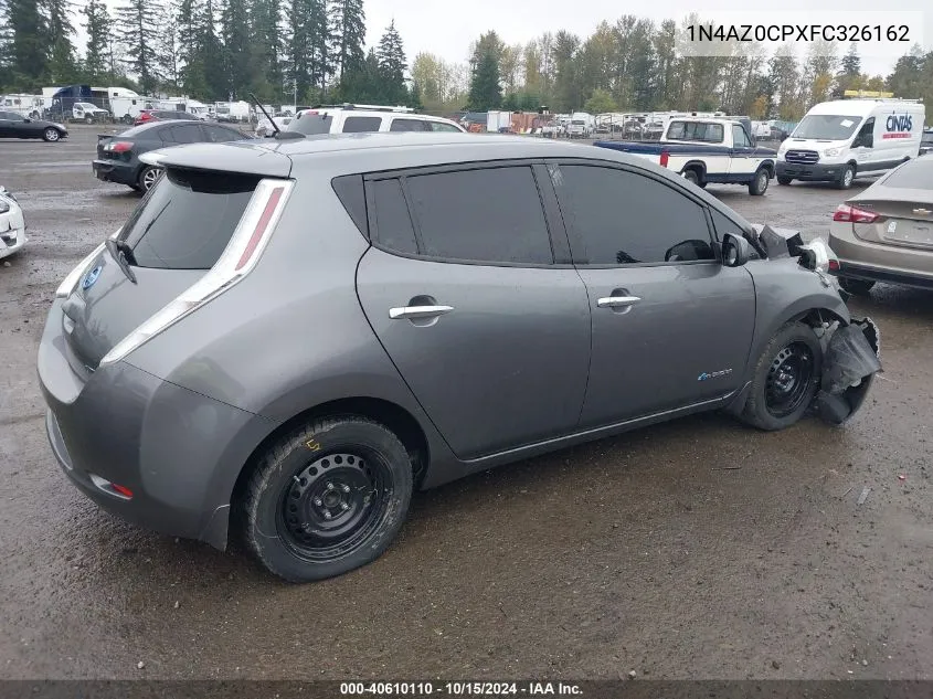 2015 Nissan Leaf S VIN: 1N4AZ0CPXFC326162 Lot: 40610110