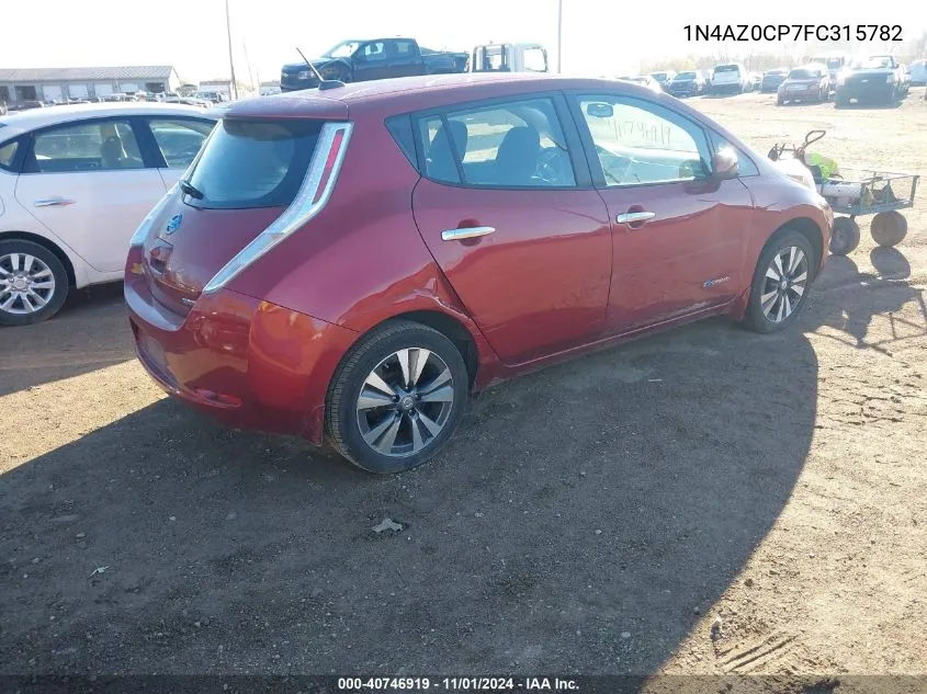 2015 Nissan Leaf S/Sl/Sv VIN: 1N4AZ0CP7FC315782 Lot: 40746919