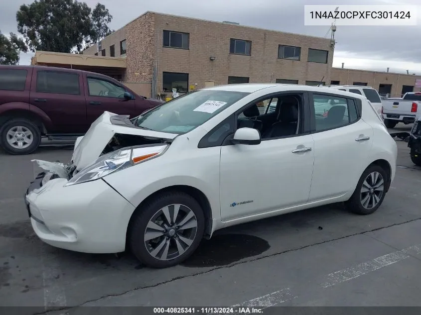 2015 Nissan Leaf Sl VIN: 1N4AZ0CPXFC301424 Lot: 40825341