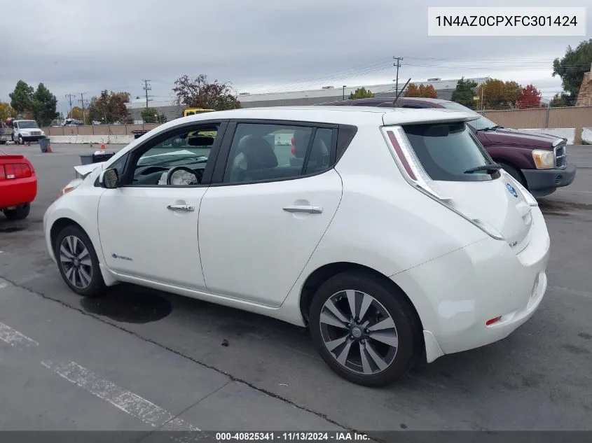 2015 Nissan Leaf Sl VIN: 1N4AZ0CPXFC301424 Lot: 40825341