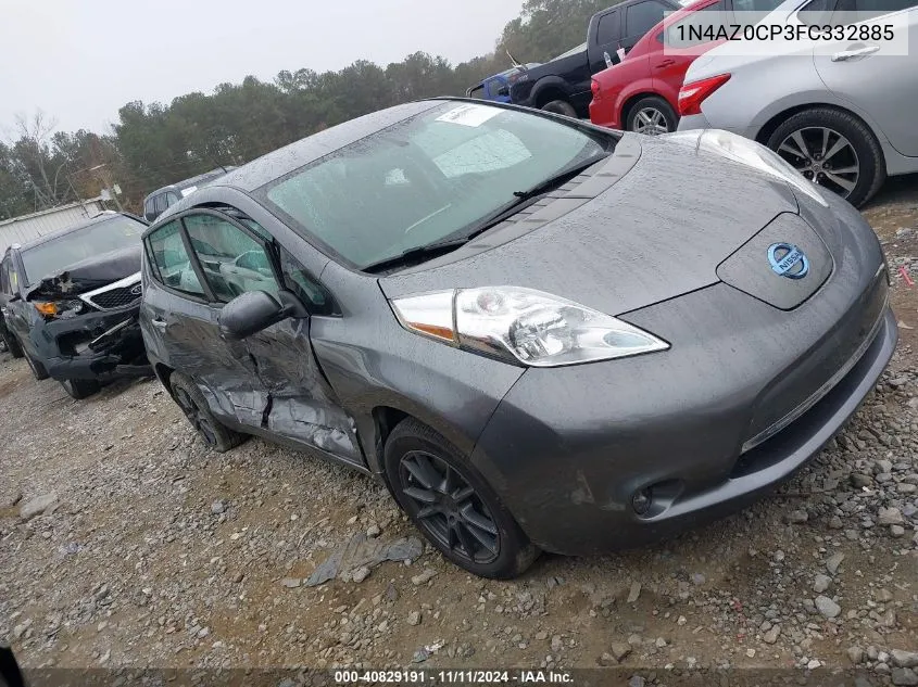 2015 Nissan Leaf S VIN: 1N4AZ0CP3FC332885 Lot: 40829191