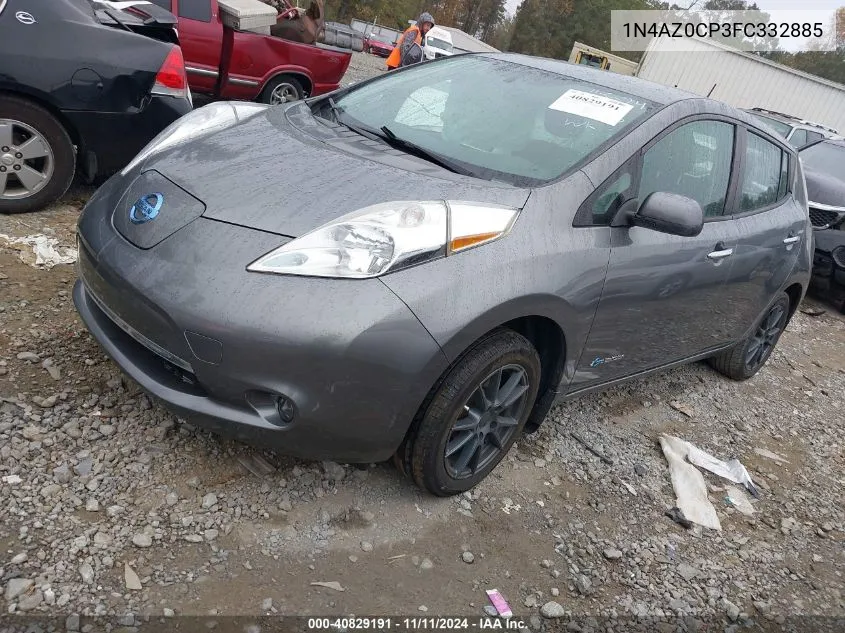 2015 Nissan Leaf S VIN: 1N4AZ0CP3FC332885 Lot: 40829191