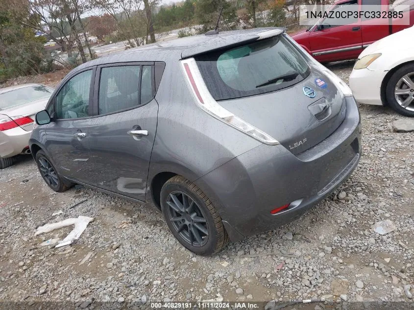 2015 Nissan Leaf S VIN: 1N4AZ0CP3FC332885 Lot: 40829191