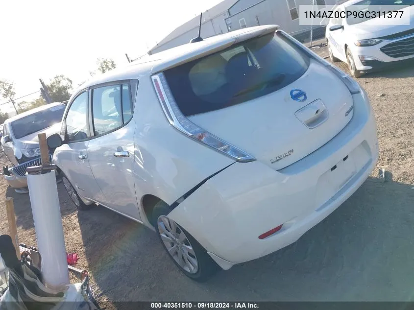 2016 Nissan Leaf S VIN: 1N4AZ0CP9GC311377 Lot: 40351510