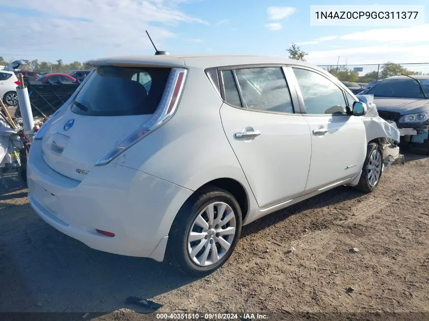 2016 Nissan Leaf S VIN: 1N4AZ0CP9GC311377 Lot: 40351510