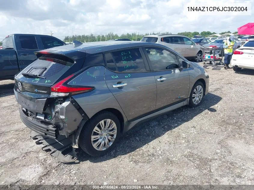 2018 Nissan Leaf S VIN: 1N4AZ1CP6JC302004 Lot: 40165624