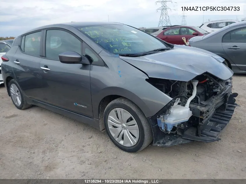 2019 Nissan Leaf S/Sl/Sv VIN: 1N4AZ1CP5KC304733 Lot: 12135294