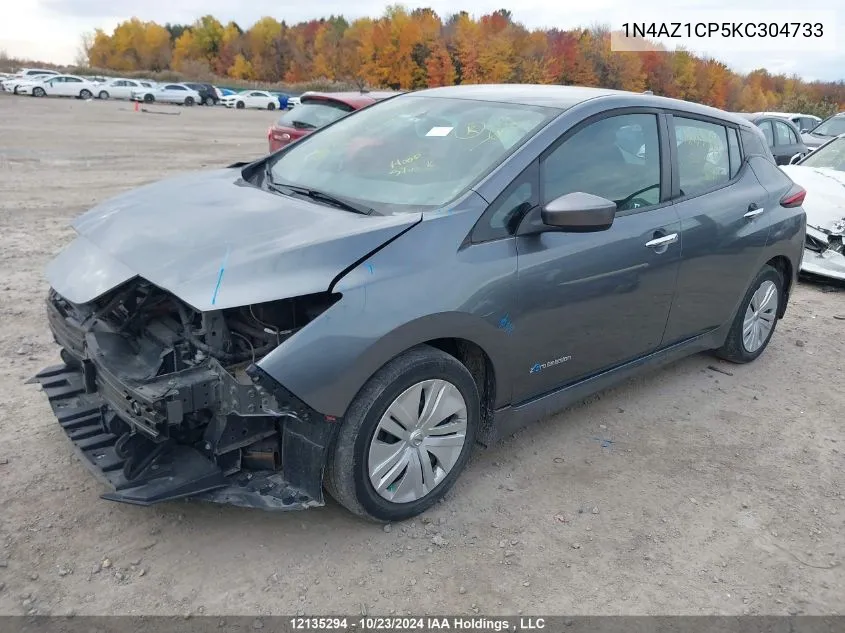 2019 Nissan Leaf S/Sl/Sv VIN: 1N4AZ1CP5KC304733 Lot: 12135294