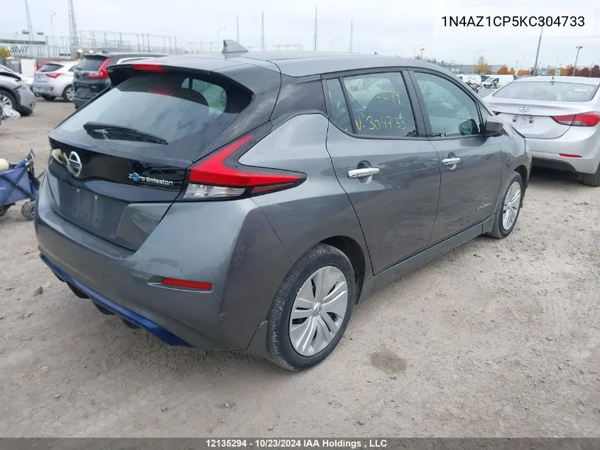 2019 Nissan Leaf S/Sl/Sv VIN: 1N4AZ1CP5KC304733 Lot: 12135294