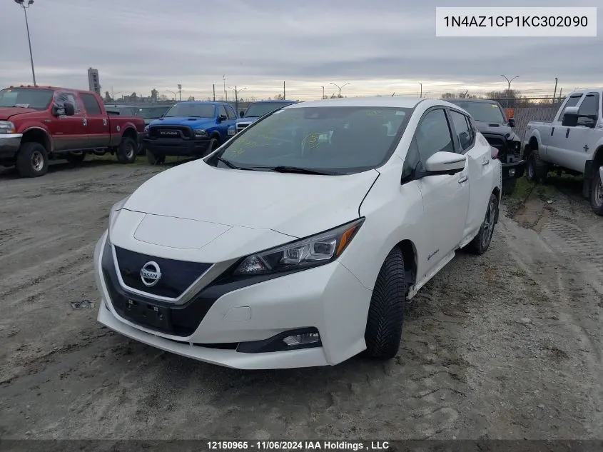 2019 Nissan Leaf VIN: 1N4AZ1CP1KC302090 Lot: 12150965