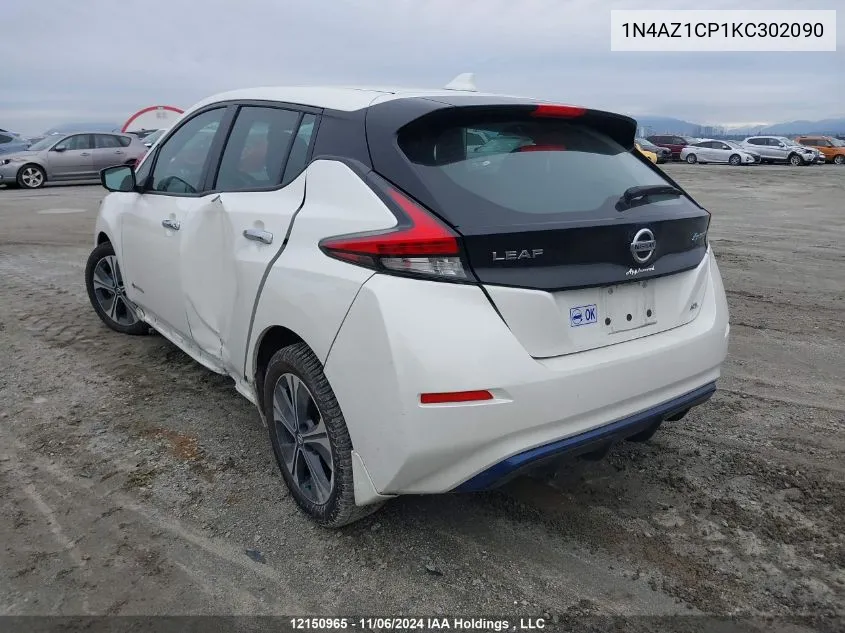 2019 Nissan Leaf VIN: 1N4AZ1CP1KC302090 Lot: 12150965