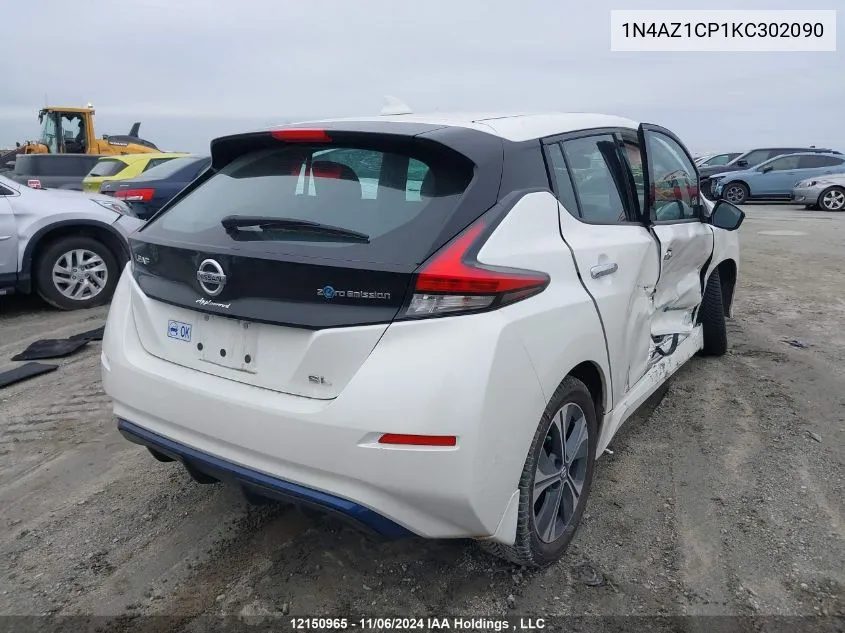 2019 Nissan Leaf VIN: 1N4AZ1CP1KC302090 Lot: 12150965