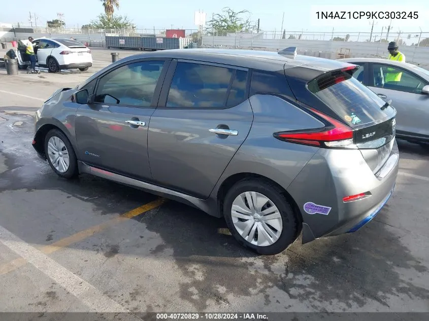 2019 Nissan Leaf S VIN: 1N4AZ1CP9KC303245 Lot: 40720829