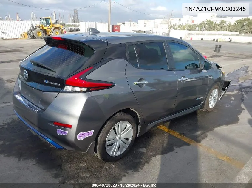 2019 Nissan Leaf S VIN: 1N4AZ1CP9KC303245 Lot: 40720829