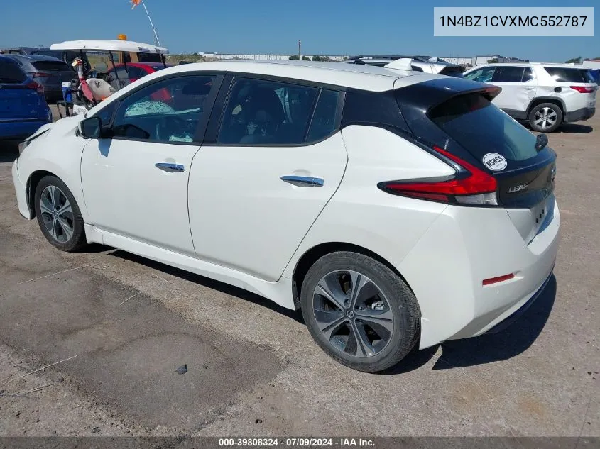 2021 Nissan Leaf Sv Plus 62 Kwh VIN: 1N4BZ1CVXMC552787 Lot: 39808324