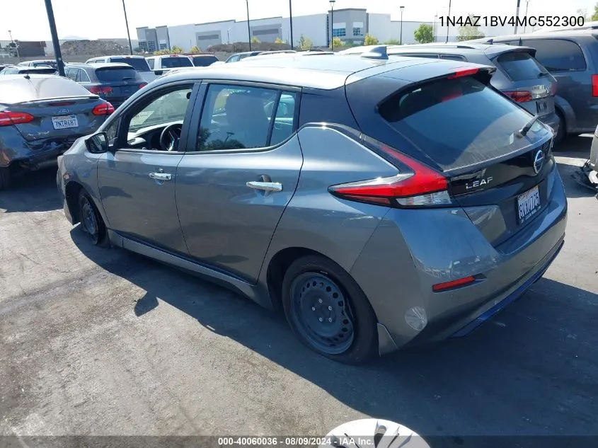 2021 Nissan Leaf S 40 Kwh VIN: 1N4AZ1BV4MC552300 Lot: 40060036