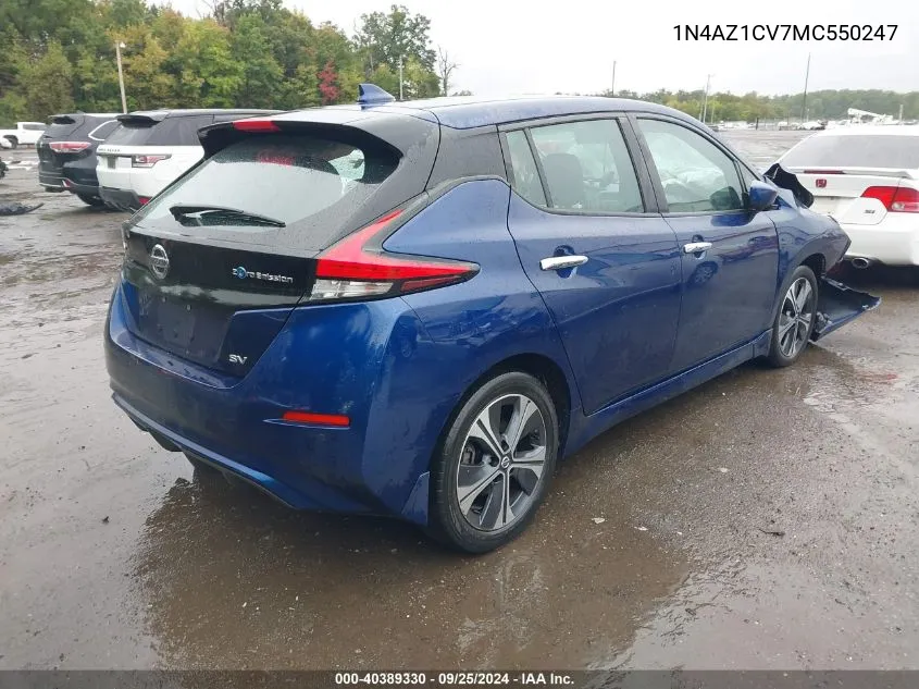 1N4AZ1CV7MC550247 2021 Nissan Leaf Sv 40 Kwh