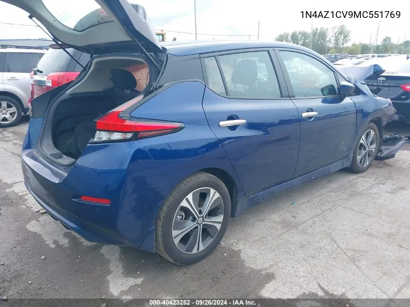 2021 Nissan Leaf Sv 40 Kwh VIN: 1N4AZ1CV9MC551769 Lot: 40423252