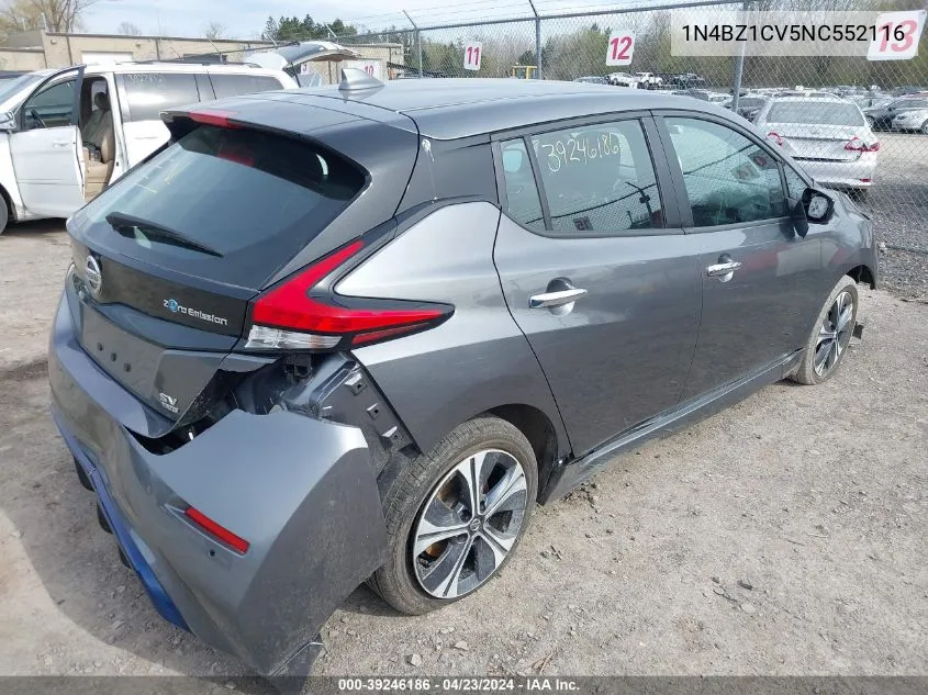 2022 Nissan Leaf Sv Plus 62 Kwh VIN: 1N4BZ1CV5NC552116 Lot: 39246186