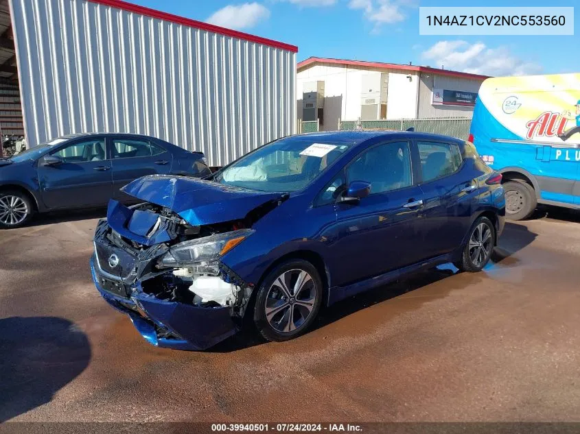 2022 Nissan Leaf Sv 40 Kwh VIN: 1N4AZ1CV2NC553560 Lot: 39940501