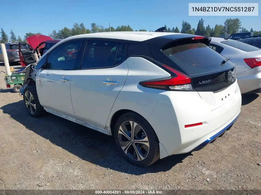 1N4BZ1DV7NC551287 2022 Nissan Leaf Sl Plus 62 Kwh