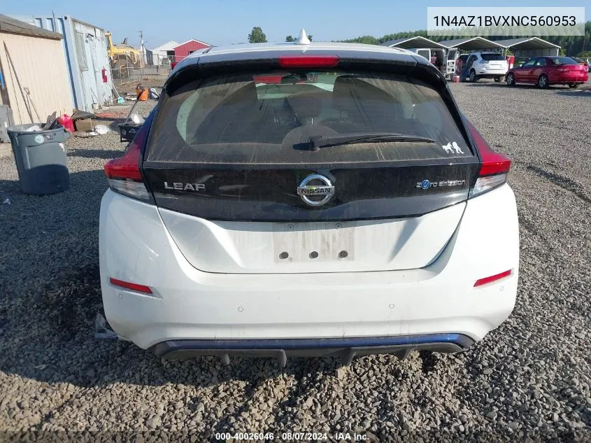 2022 Nissan Leaf S 40 Kwh VIN: 1N4AZ1BVXNC560953 Lot: 40026046