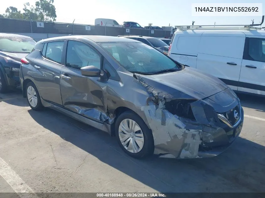 2022 Nissan Leaf S 40 Kwh VIN: 1N4AZ1BV1NC552692 Lot: 40188948