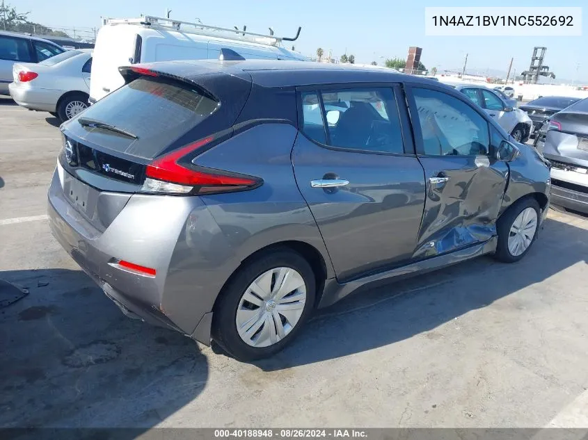 2022 Nissan Leaf S 40 Kwh VIN: 1N4AZ1BV1NC552692 Lot: 40188948