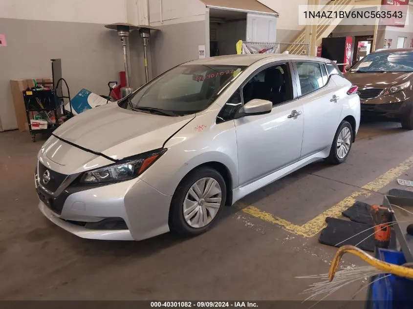 2022 Nissan Leaf S 40 Kwh VIN: 1N4AZ1BV6NC563543 Lot: 40301082