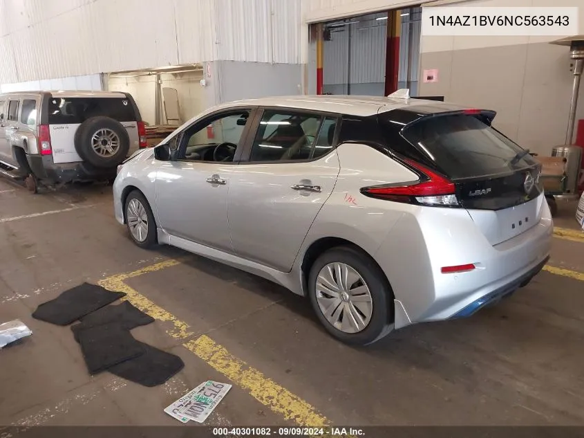 2022 Nissan Leaf S 40 Kwh VIN: 1N4AZ1BV6NC563543 Lot: 40301082