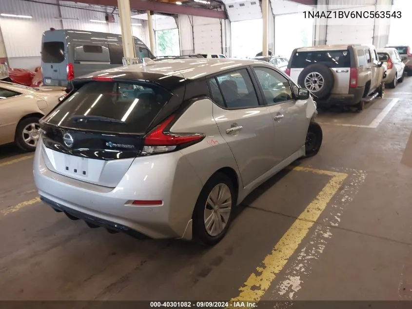 2022 Nissan Leaf S 40 Kwh VIN: 1N4AZ1BV6NC563543 Lot: 40301082