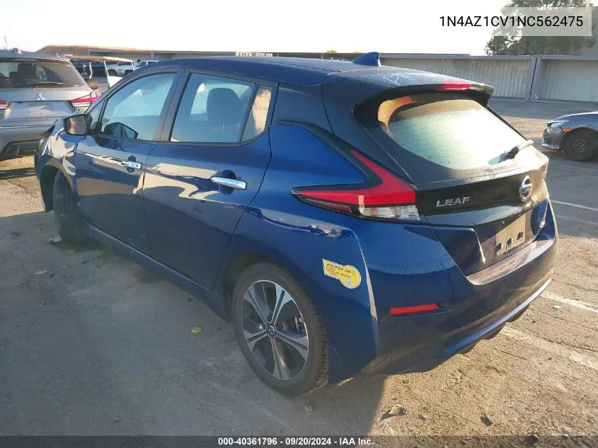 2022 Nissan Leaf Sv 40 Kwh VIN: 1N4AZ1CV1NC562475 Lot: 40361796