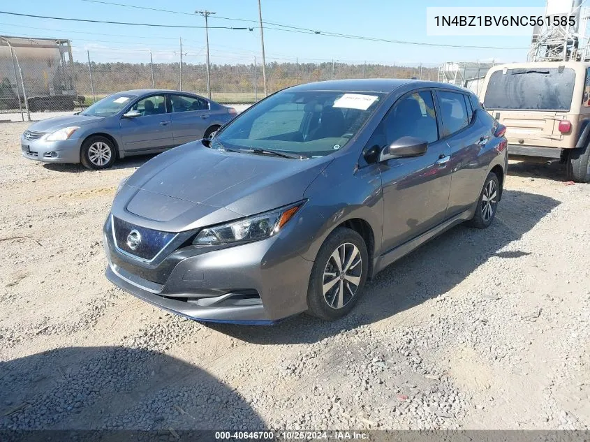 2022 Nissan Leaf S Plus 62 Kwh VIN: 1N4BZ1BV6NC561585 Lot: 40646700