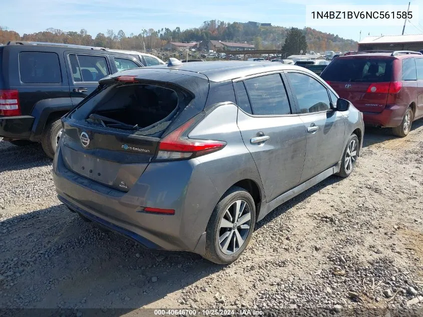 2022 Nissan Leaf S Plus 62 Kwh VIN: 1N4BZ1BV6NC561585 Lot: 40646700