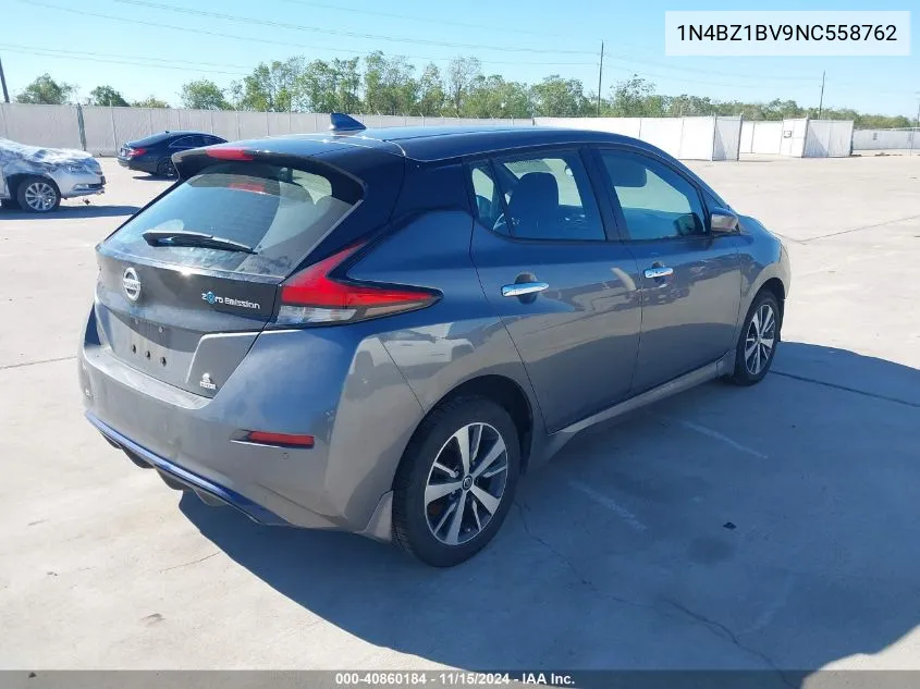 2022 Nissan Leaf S Plus 62 Kwh VIN: 1N4BZ1BV9NC558762 Lot: 40860184