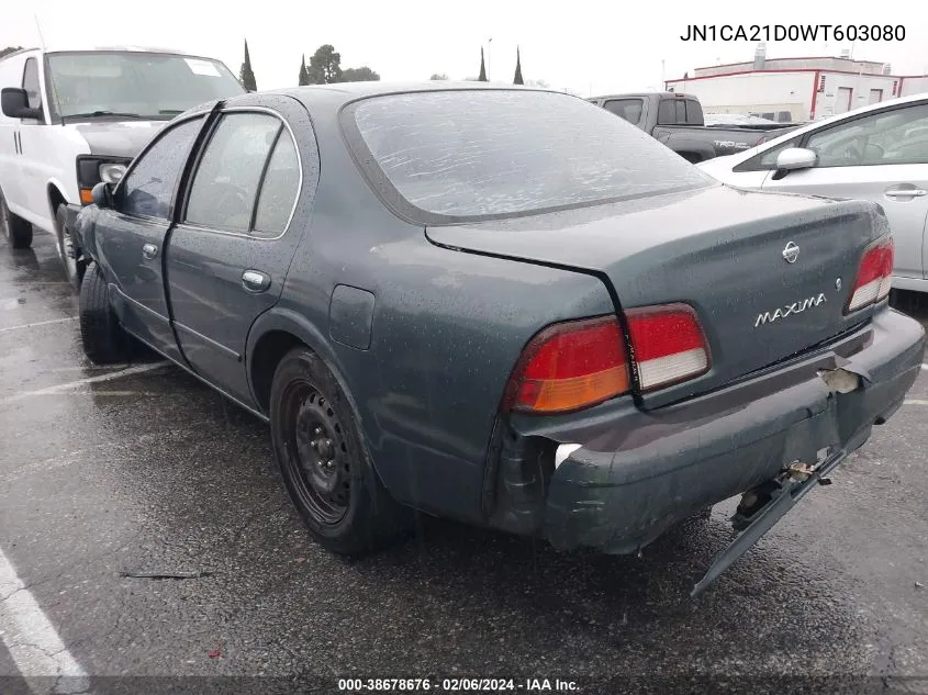 1998 Nissan Maxima Gle/Gxe/Se VIN: JN1CA21D0WT603080 Lot: 38678676