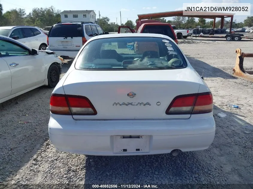 1998 Nissan Maxima Gle/Gxe/Se VIN: JN1CA21D6WM928052 Lot: 40852556