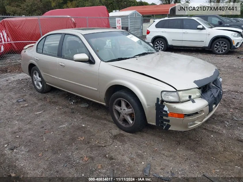 1999 Nissan Maxima Gle/Gxe/Se/Se-L VIN: JN1CA21D7XM407441 Lot: 40834017