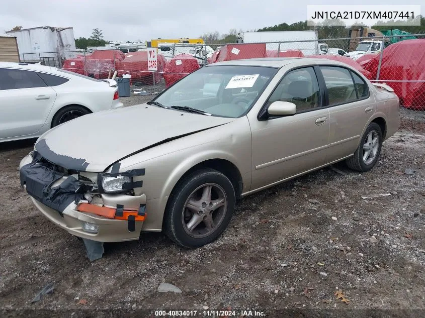 1999 Nissan Maxima Gle/Gxe/Se/Se-L VIN: JN1CA21D7XM407441 Lot: 40834017