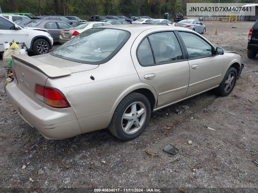 1999 Nissan Maxima Gle/Gxe/Se/Se-L VIN: JN1CA21D7XM407441 Lot: 40834017