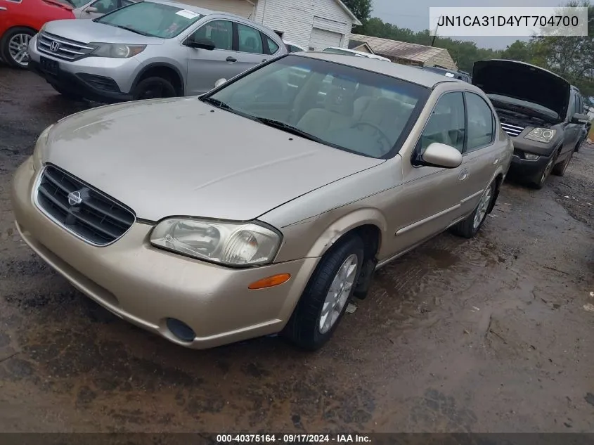 JN1CA31D4YT704700 2000 Nissan Maxima Gle/Gxe/Se