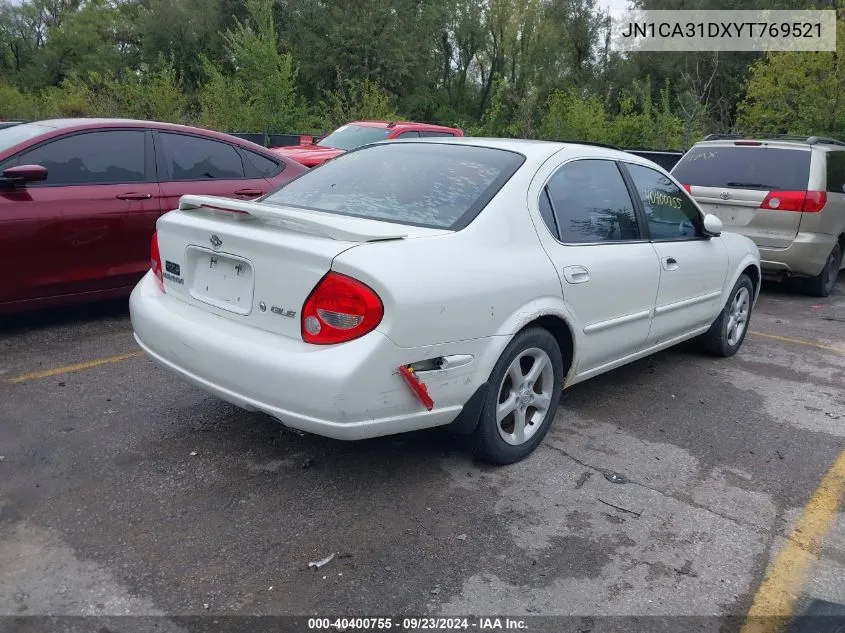 2000 Nissan Maxima Gle/Gxe/Se VIN: JN1CA31DXYT769521 Lot: 40400755