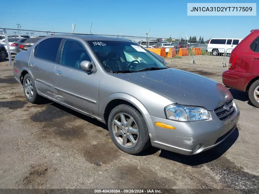 2000 Nissan Maxima Gle/Gxe/Se VIN: JN1CA31D2YT717509 Lot: 40438054