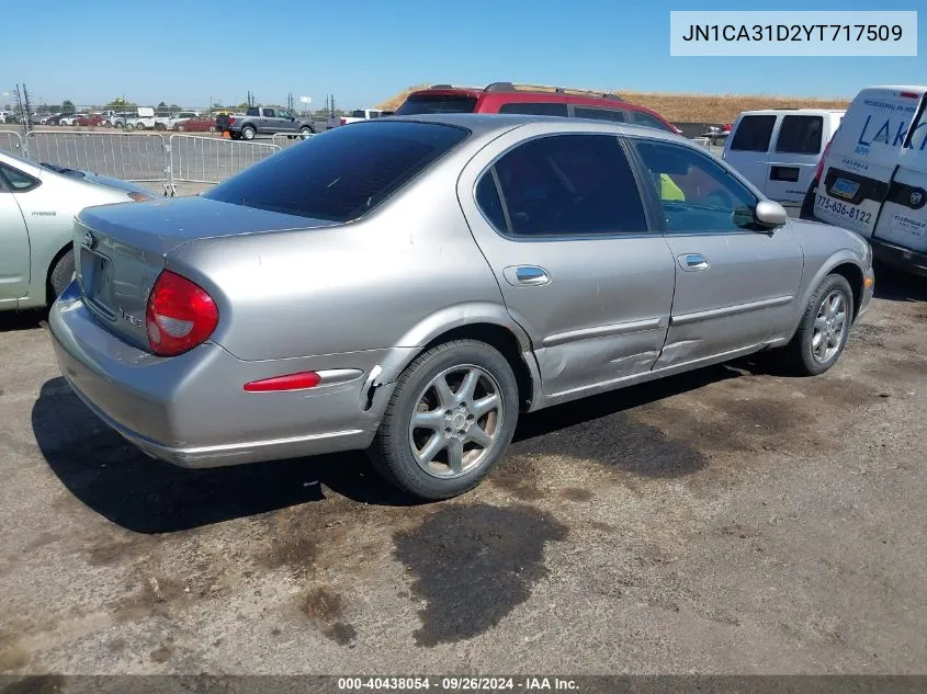 2000 Nissan Maxima Gle/Gxe/Se VIN: JN1CA31D2YT717509 Lot: 40438054