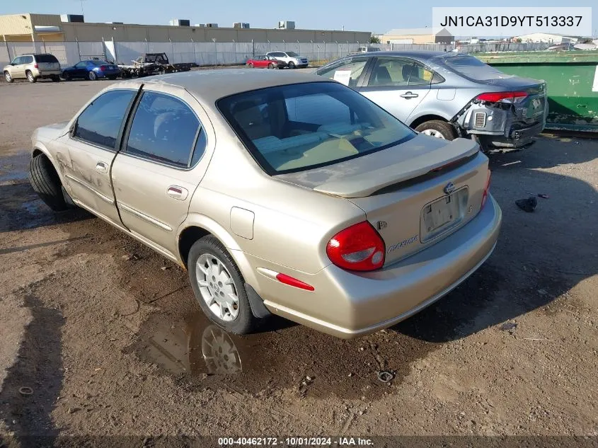 2000 Nissan Maxima Gle/Gxe/Se VIN: JN1CA31D9YT513337 Lot: 40462172