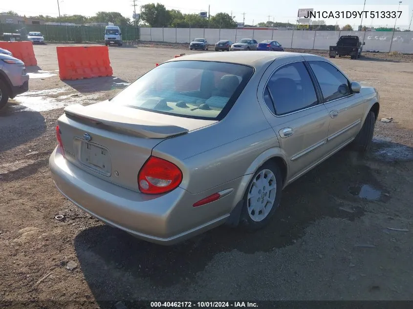 2000 Nissan Maxima Gle/Gxe/Se VIN: JN1CA31D9YT513337 Lot: 40462172